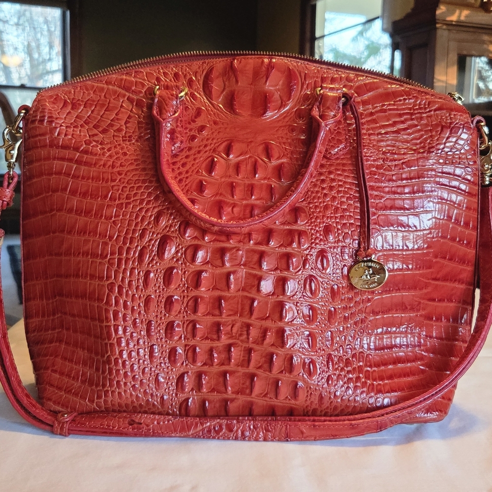 Brahmin Large Duxbury Satchel Crocodile-Embossed.